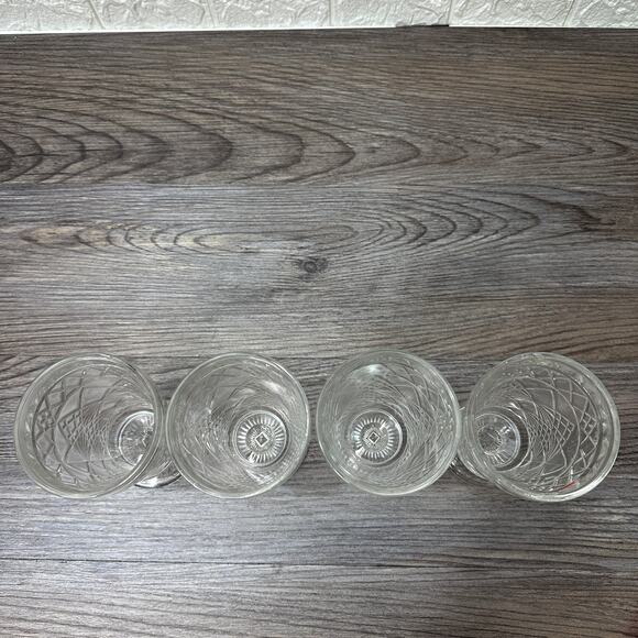 Hazel Atlas Gothic Big Top Peanut Butter Glasses Clear Pressed Drinking Set of 4 - Picture 7 of 10
